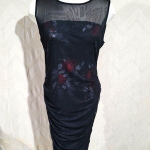 Torrid sheer ruched floral dress